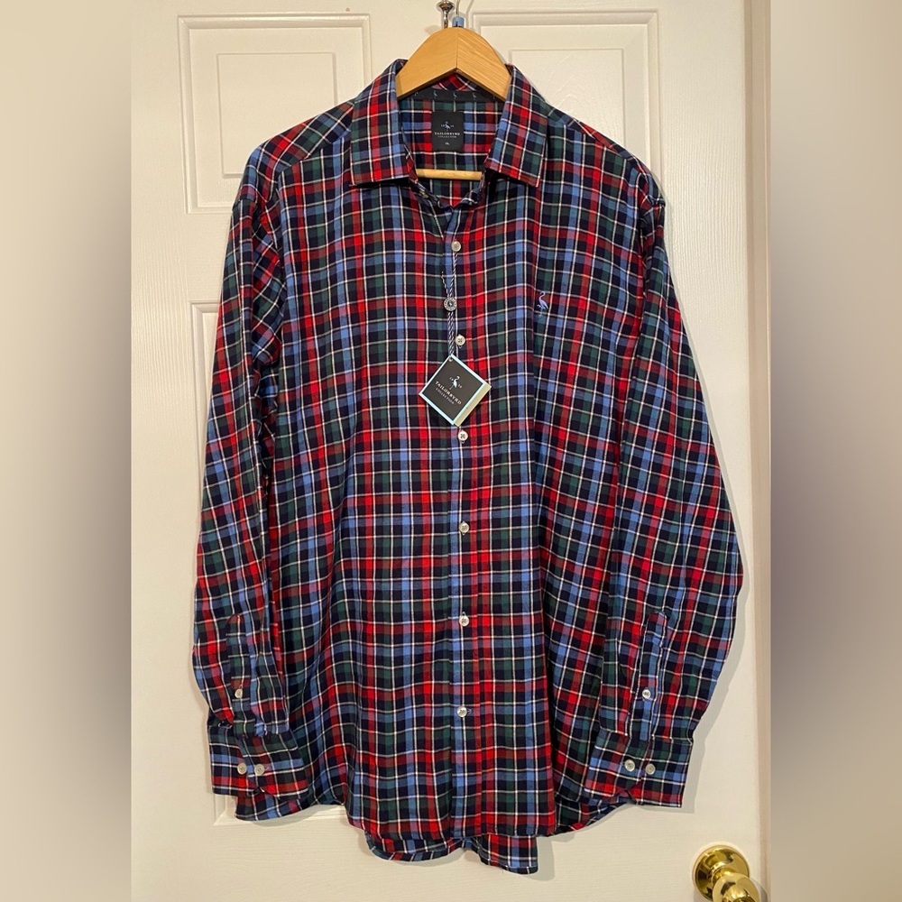 *New With Tags* TAILORBYRD Long Sleeved Button Up Plaid Shirt Size XL